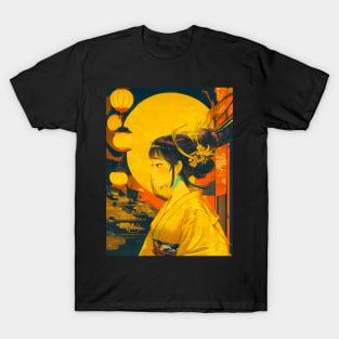 Yellow neon Japanese girl T-Shirt